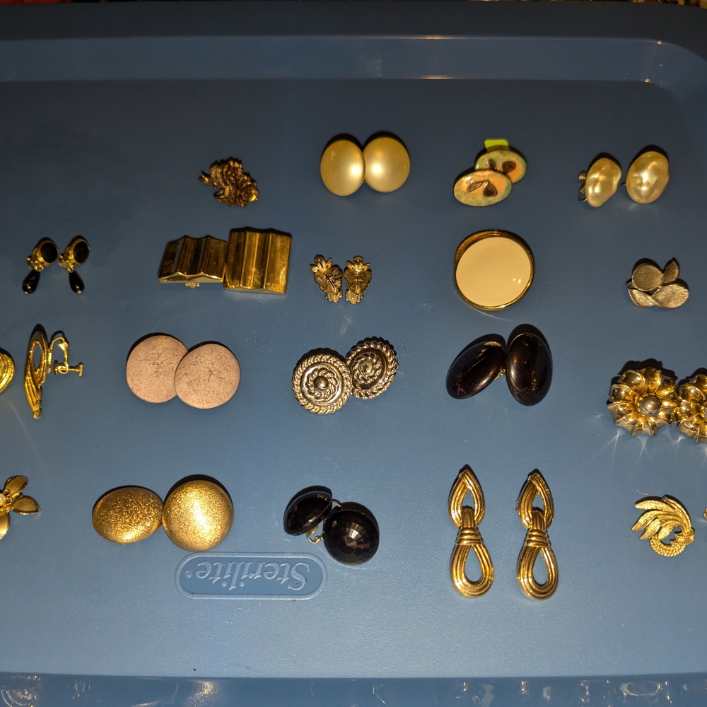 Elegant Gold and Black Earring Set